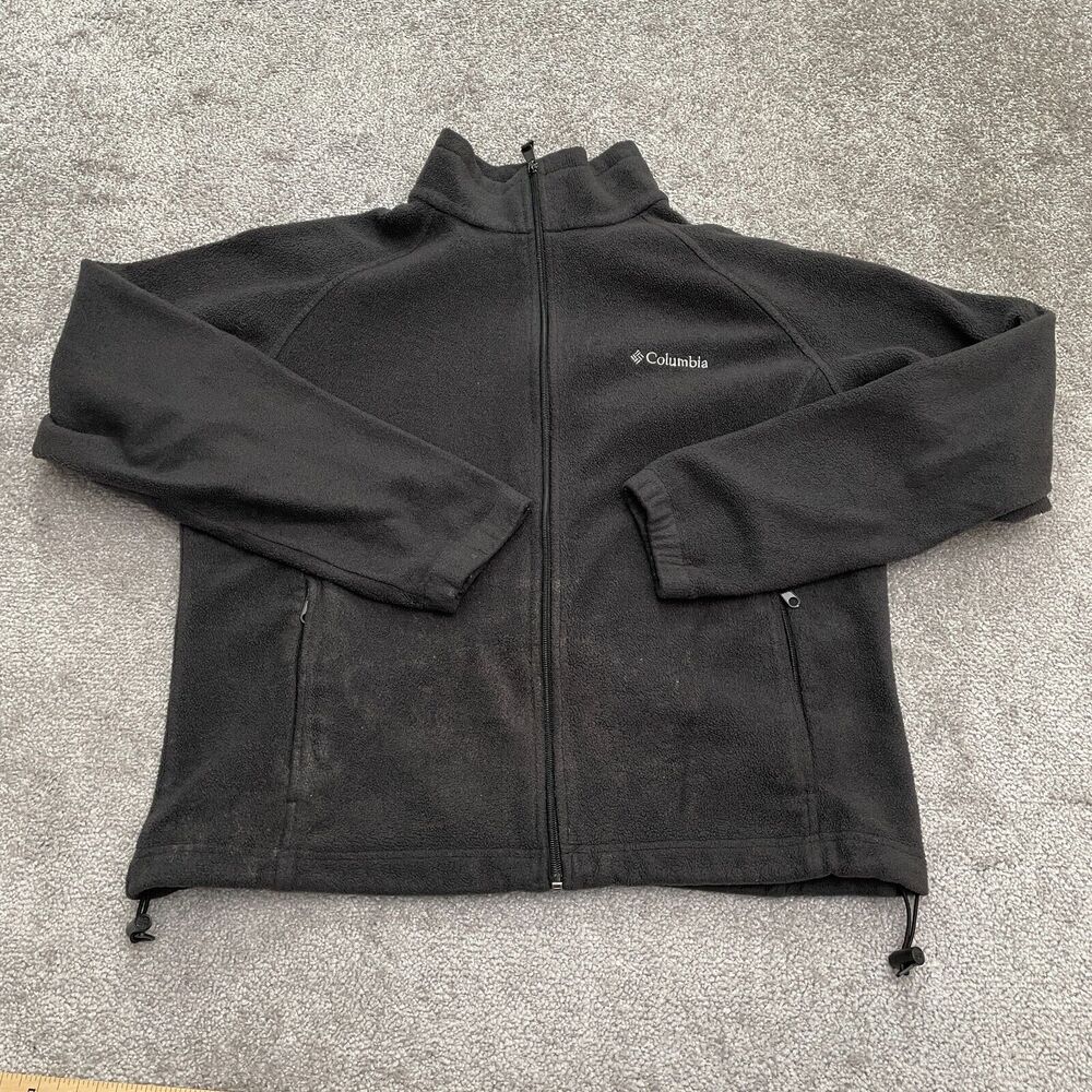 Columbia Benton Springs Fleece Jacket Womens XL Black Full Zip Pockets High Neck